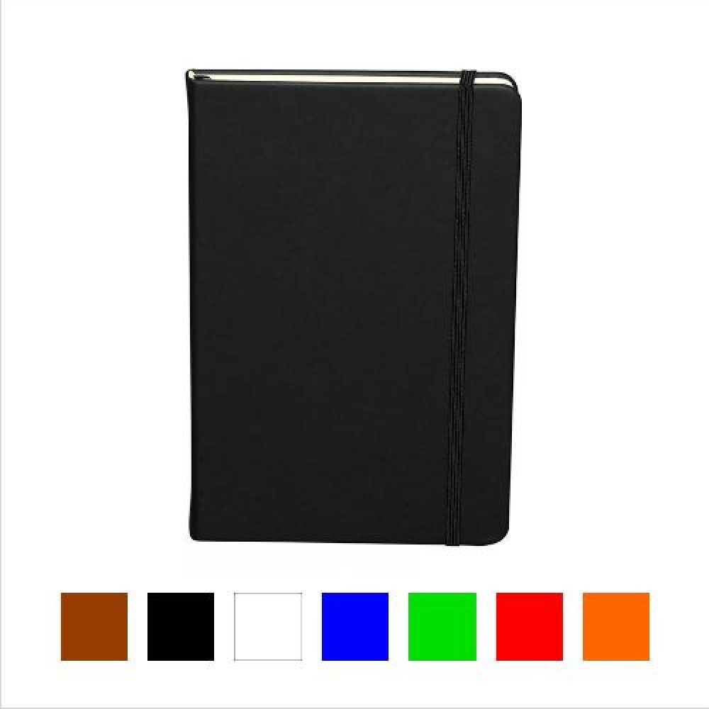 Libreta de cubierta dura de PU, banda elástica y separador con 96 hojas rayadas y sobre porta documentos, Mod. Ebba imagen