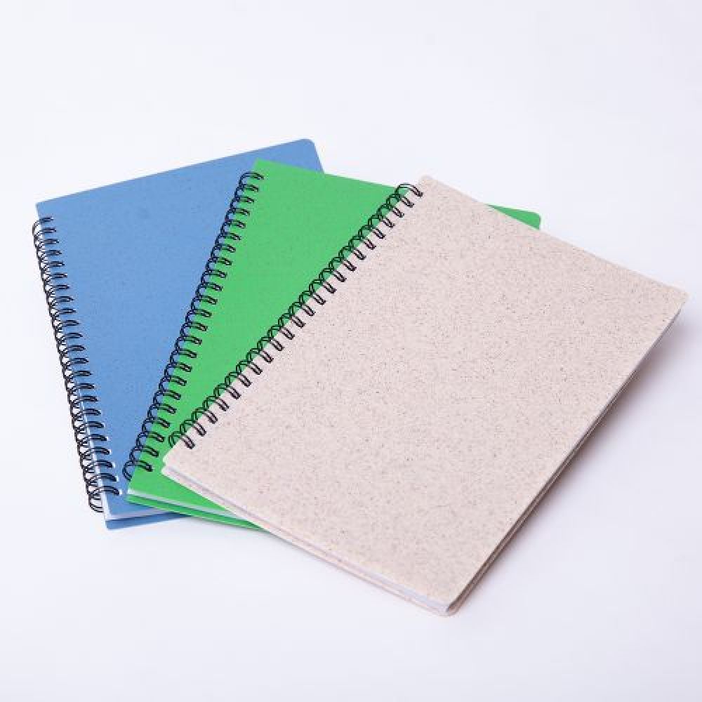 Cuaderno ecológico de cubierta de fibra de trigo, con 70 hojas rayadas y encuadernación espiral, Mod. Dakota imagen