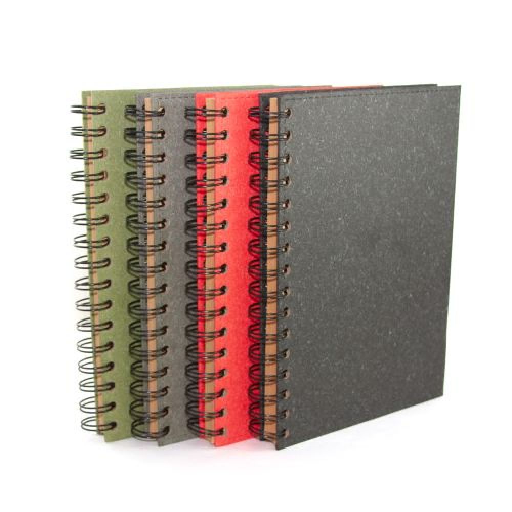 Cuaderno ecológico con pasta dura de fibra vegetal y encuadernación de espiral; con 80 hojas de papel reciclado, Mod. Glasgow imagen