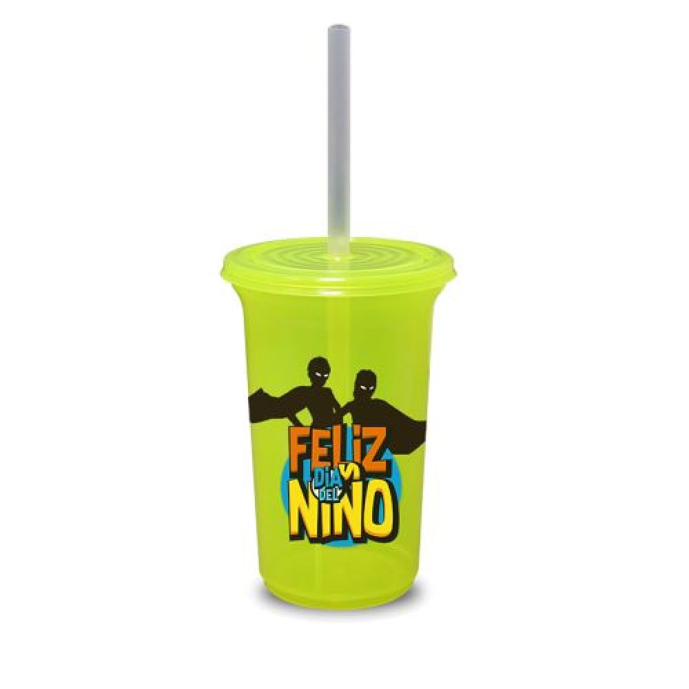 VASO DE PLASTICO CON POPOTE  imagen