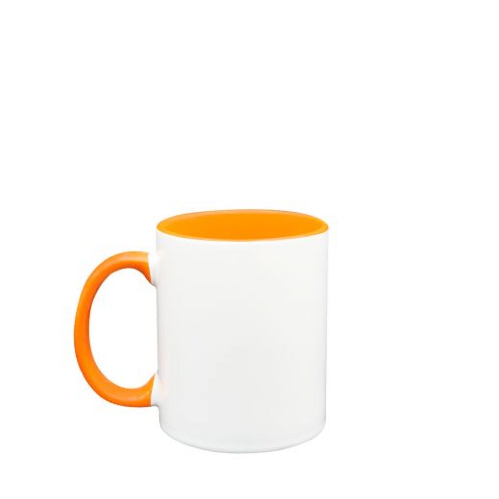 TAZA INTERIOR CON ASA COLORES NARANJA imagen