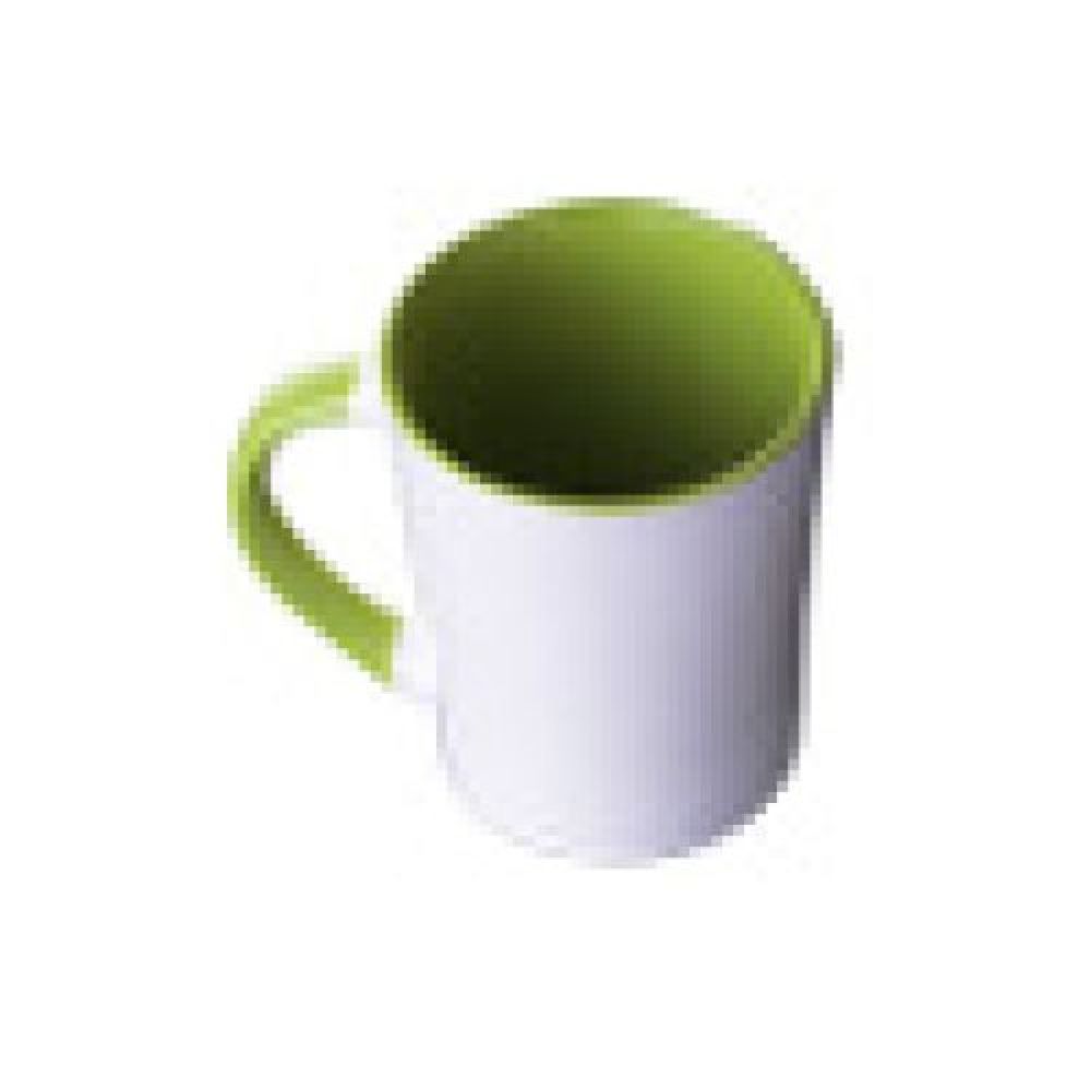TAZA CONICA 12OZ INTERIO Y ASA COLORES VERDE imagen
