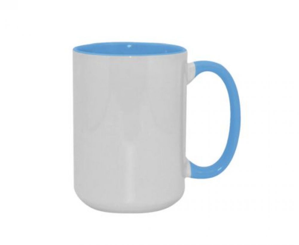 TAZA BICOLOR 15OZ AZUL CIELO imagen