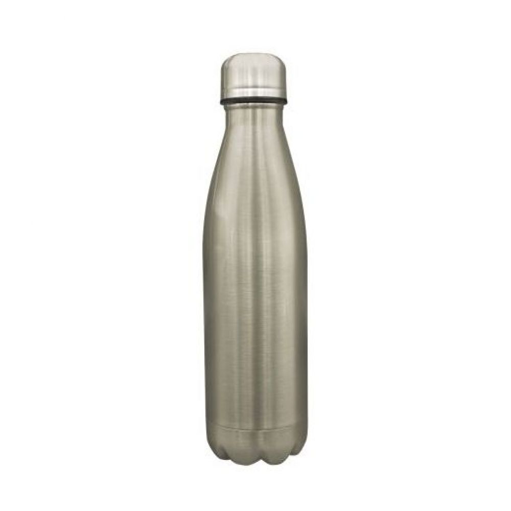 TERMO PARA VIAJE TIPO BOTELLA DOBLE PARED PLATA imagen