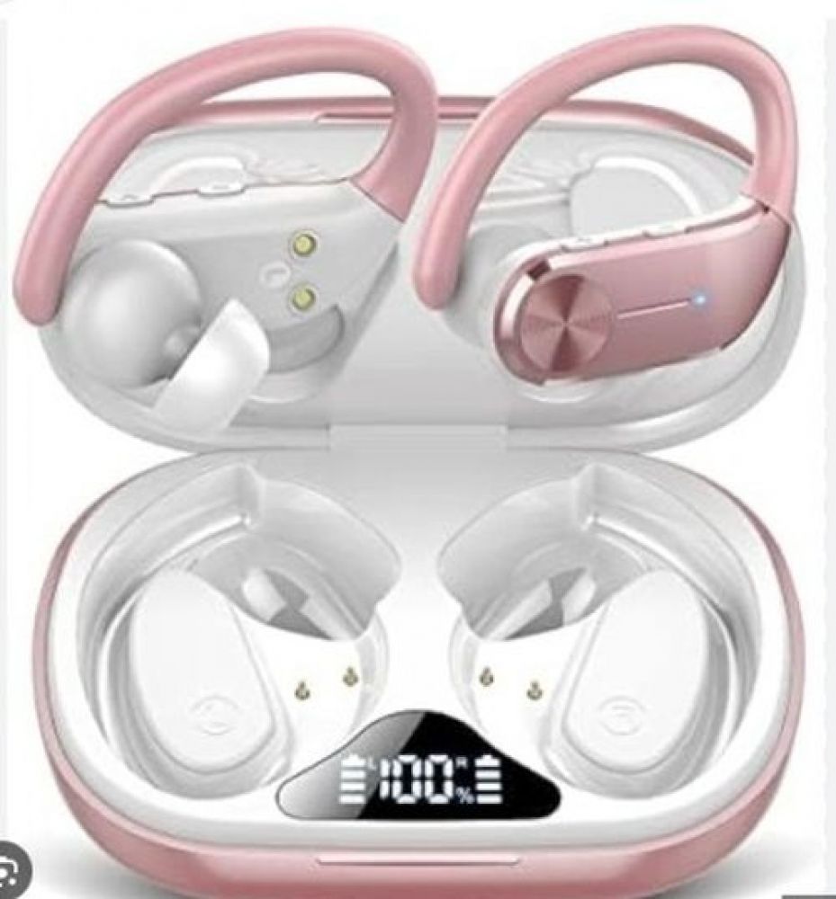 Auriculares inalámbricos bluetooth deportivos con micrófono, estuche recargable y pantalla que indica wl nivel de la batería. Incluye cable de carga. Mod. Breda imagen