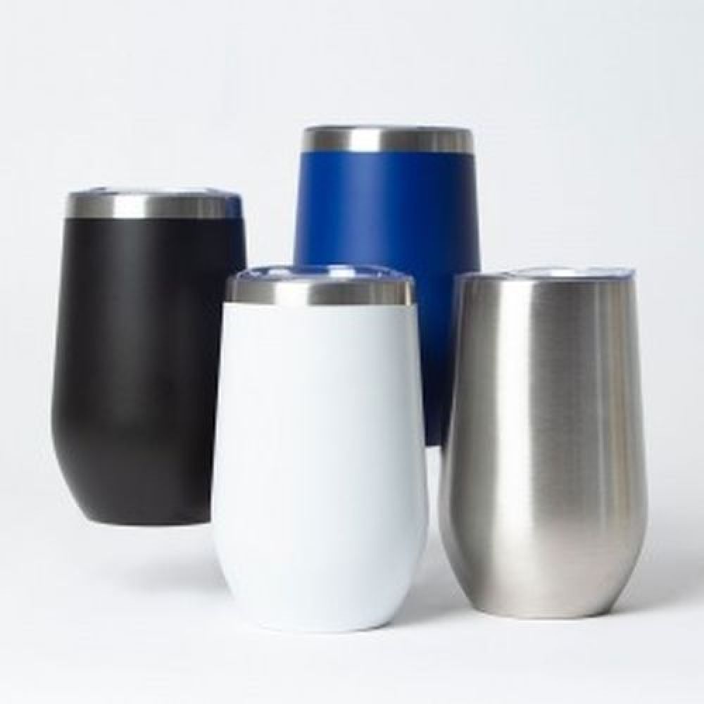 Termo de acero inoxidable de doble pared insulada al vacío para mantener las bebidas frías o calientes por más horas, Tapa anti derrames y capacidad de 455 ml, Certificación FDA, Mod. Montreal imagen