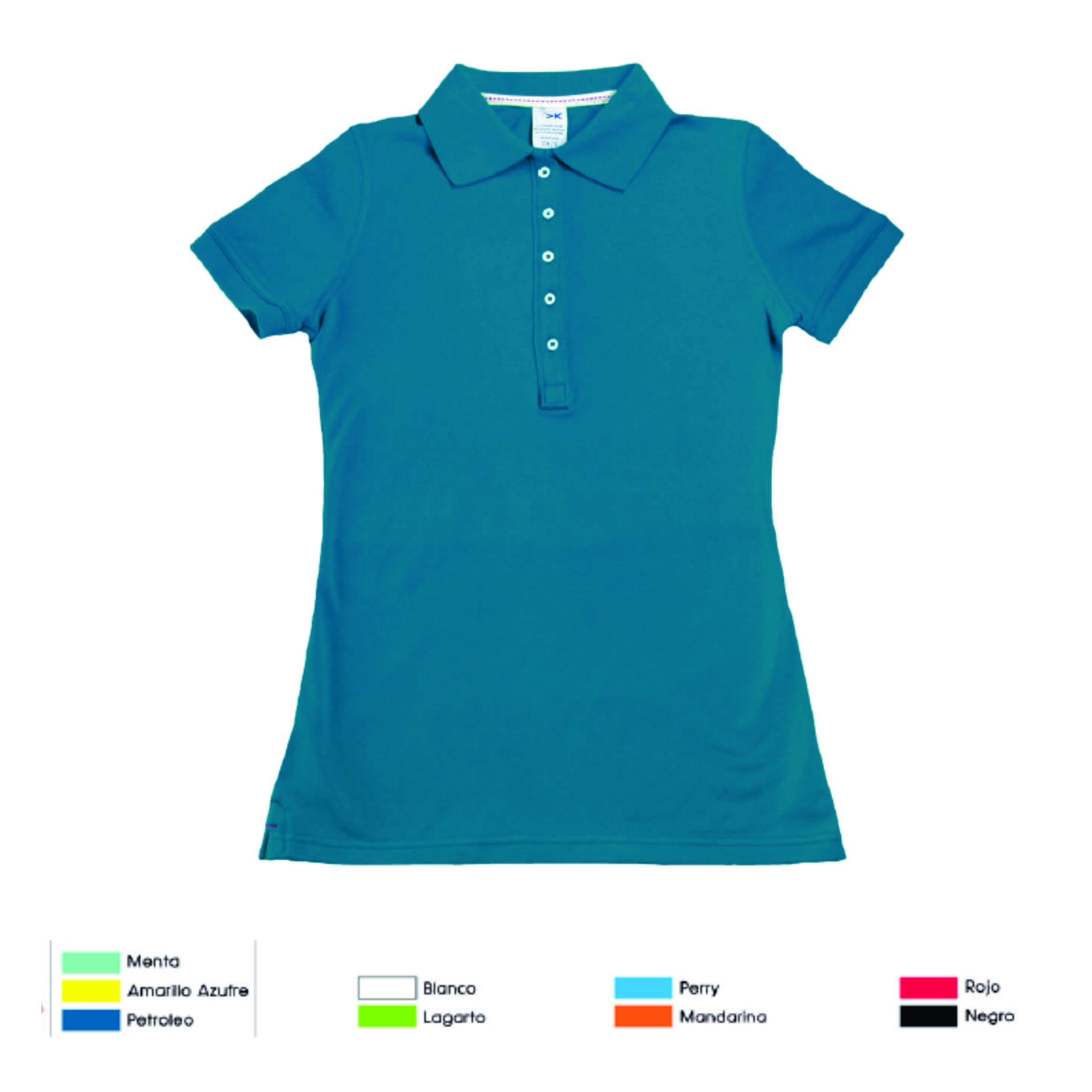 PLAYERA TIPO POLO DAMA TELA PIQUE 47% ALG. 47% POL. 6% ELASTANO 210GR/M2 imagen