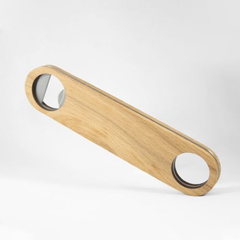 Destapador metálico con colgador/agarradera y cubierta de madera, Mod. Luanda imagen