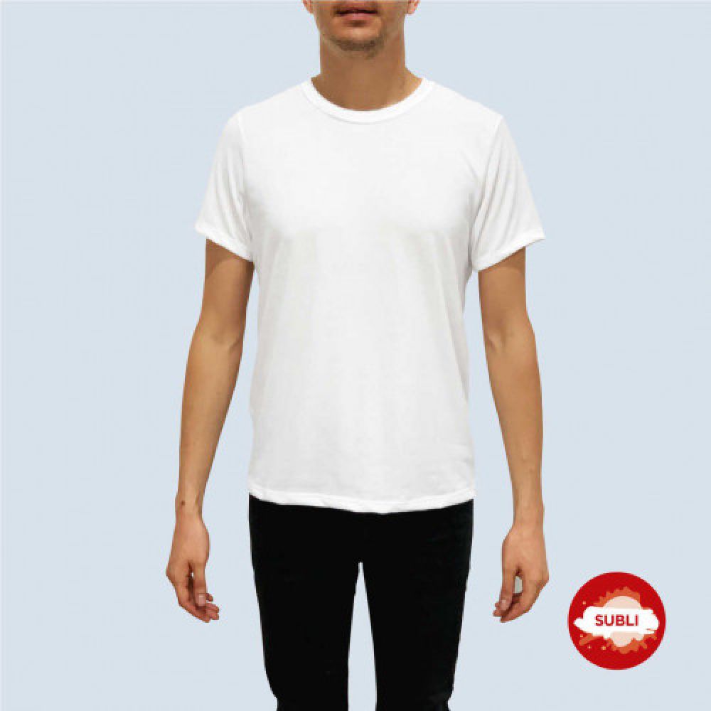PLAYERA PARA SUBLIMAR CUELLO REDONDO CABALLERO  100% POLIESTER S-XL BLANCO imagen