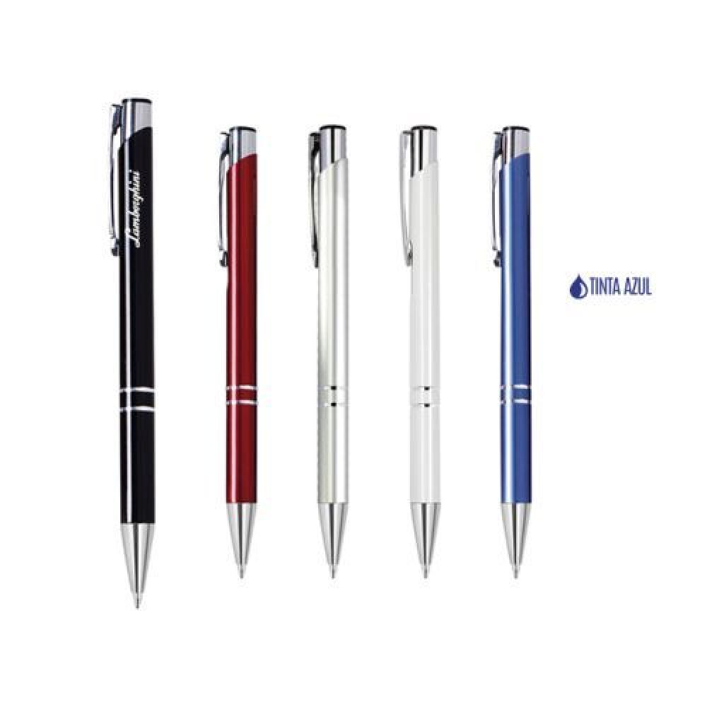 Bolígrafo de aluminio de tinta , con clip, punta y detalles en cromo. Mecanismo de click imagen