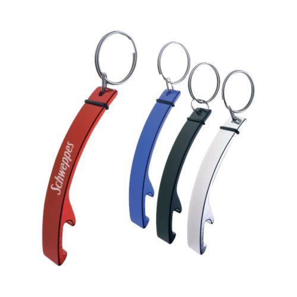 LLAVERO METALICO ROD que incluye destapador, con forma ergonómica imagen