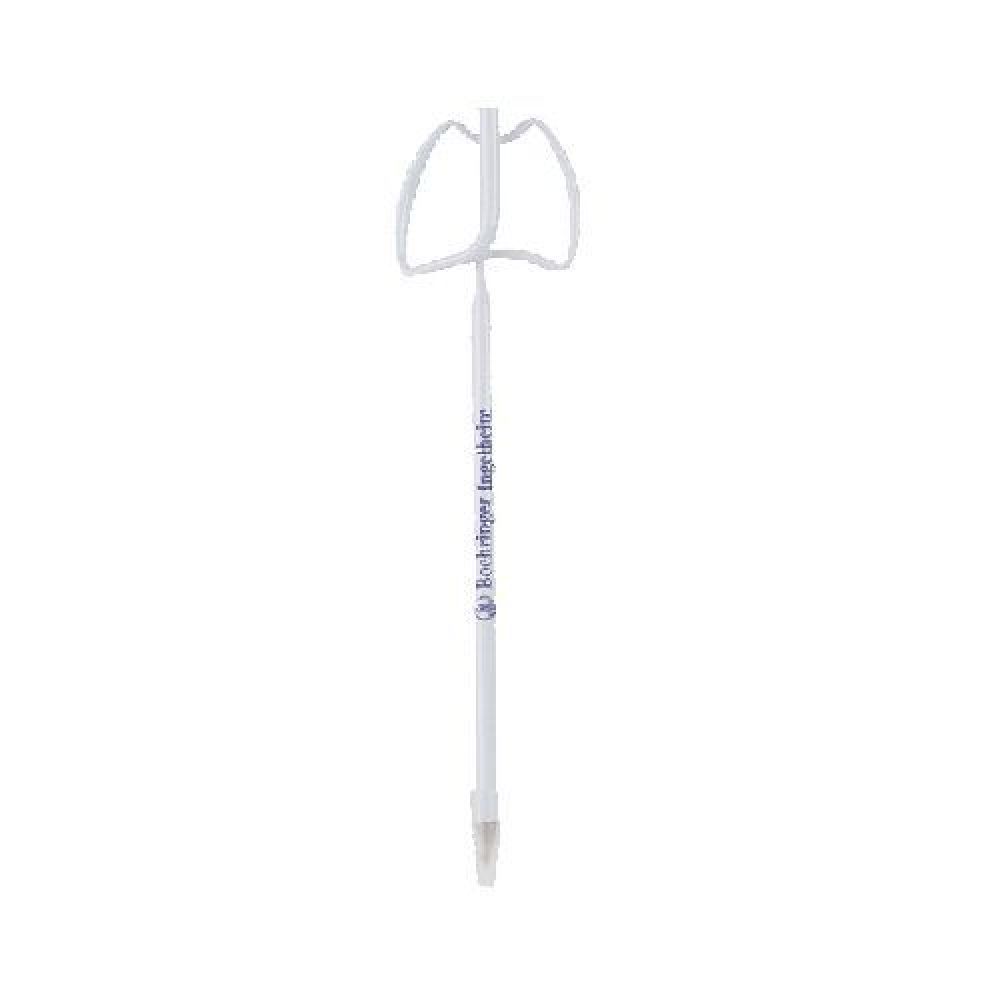 BOLIGRAFO PLASTICO OXYGEN  Bolígrafo delgado de plástico moldeados de manera flexible en forma de pulmones. imagen