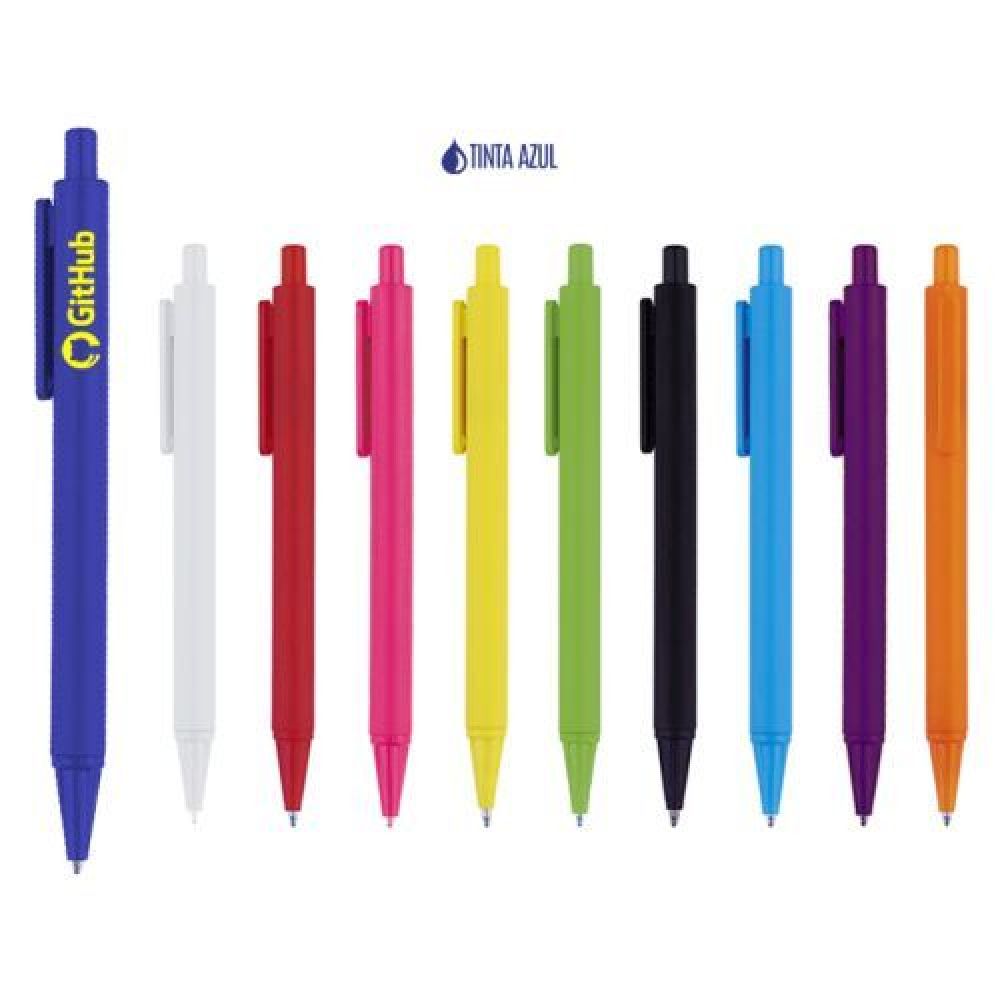Bolígrafo de plástico de tinta  con cuerpo en color. Mecanismo de click imagen
