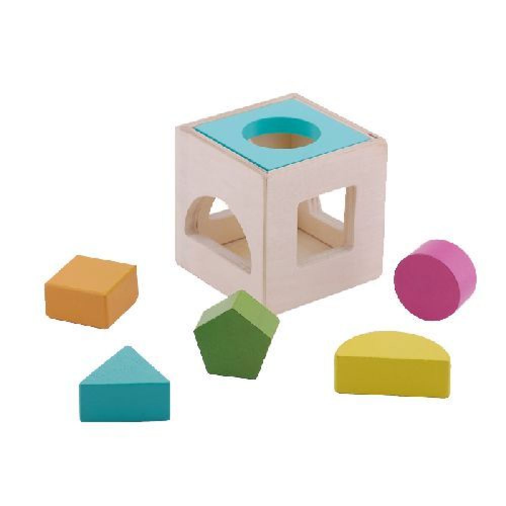 CUBO DE MADERA 7 PIEZAS SONRI    Cubo elaborado en madera de 7 piezas que incluye formas geométricas en colores vivos. Cada una de ellas se pueden ensamblar o entrar en la figura correspondiente. Una vez adentro se pueden volver a sacar para empezar de nuevo. Un juguete educativo clásico para los niños pequeños. No tóxico. Presentación: caja en color blanco. imagen