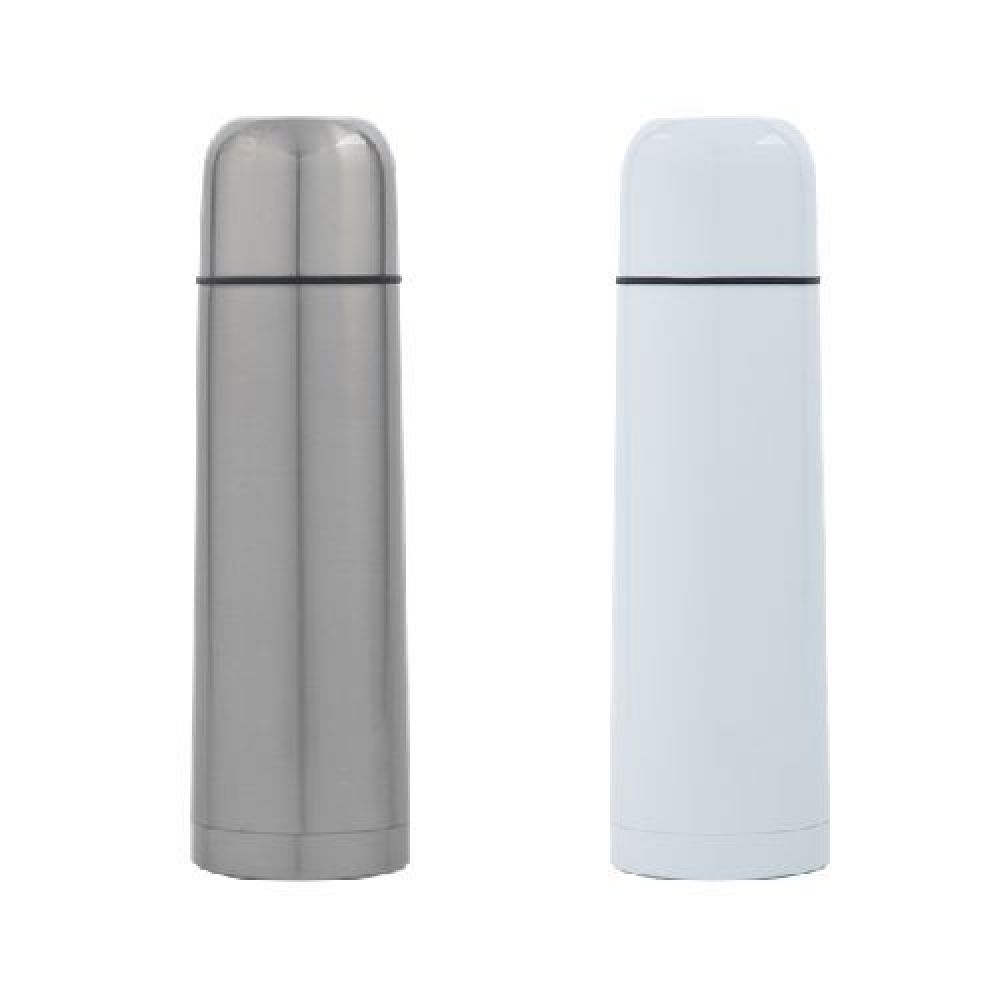 TERMO DE ACERO INOXIDABLE DE SUBLIMACIÓN 470 ML. LOGAN    Termo para sublimación de acero inoxidable de doble pared, insulado al alto vacío. Cuenta con tapa de rosca amplia para vaciar líquidos con boquilla a presión para beber y tapa exterior. CAP. 470 ml. (16 OZ). Presentación: caja individual. imagen