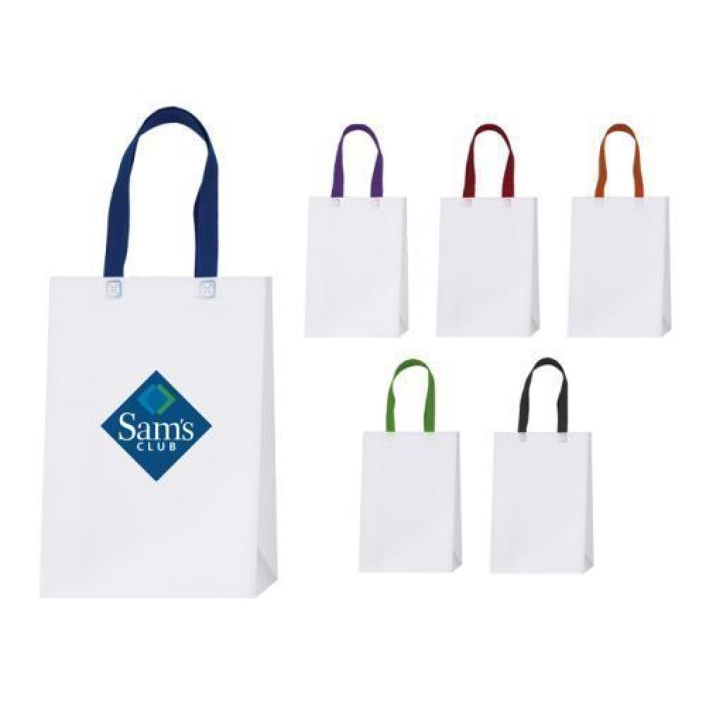 BOLSA ECOLÓGICA ASTON   Bolsa ecológica termosellada de material Non Woven plastificado, cuenta con asas de color. Peso máximo de carga de 10 kgs. imagen