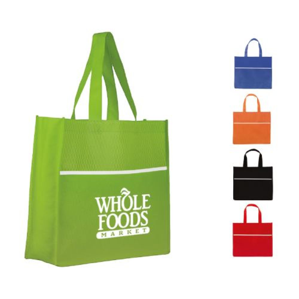 BOLSA ECOLÓGICA MARIEL    Bolsa ecológica cosida con diseño de ondas. Cuenta con compartimento exterior y asas. Peso máximo de carga 8 kgs. imagen