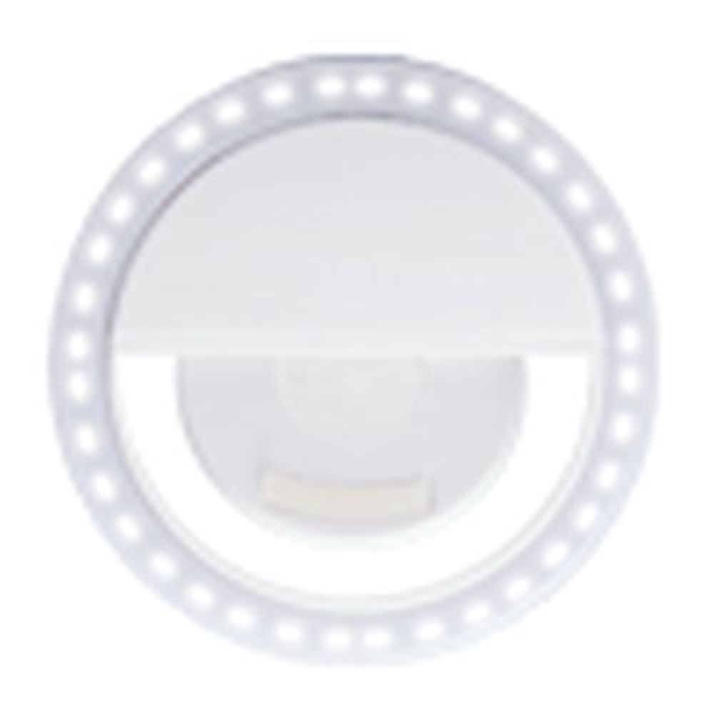 ARO DE LUZ LED SMILE  Aro de luz LED para tomar selfis. Cuenta con 3 variaciones de luz. Brinda aproximadamente 60 minutos de luz continua. Incluye cable de carga USB. Presentación: caja en color blanco. imagen