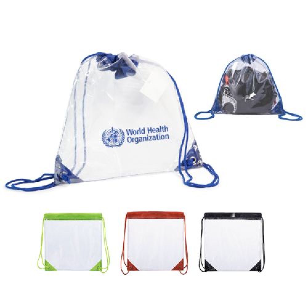 MORRAL    DISPORT     Morral transparente con jaretas y cordón de color. imagen