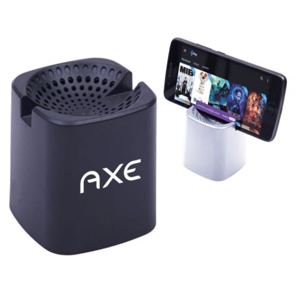 BOCINA BLUETOOTH BABO    Bocina bluetooth con manos libres, ranura para colocar el teléfono en la bocina. Botón de encendido y cable de carga. imagen