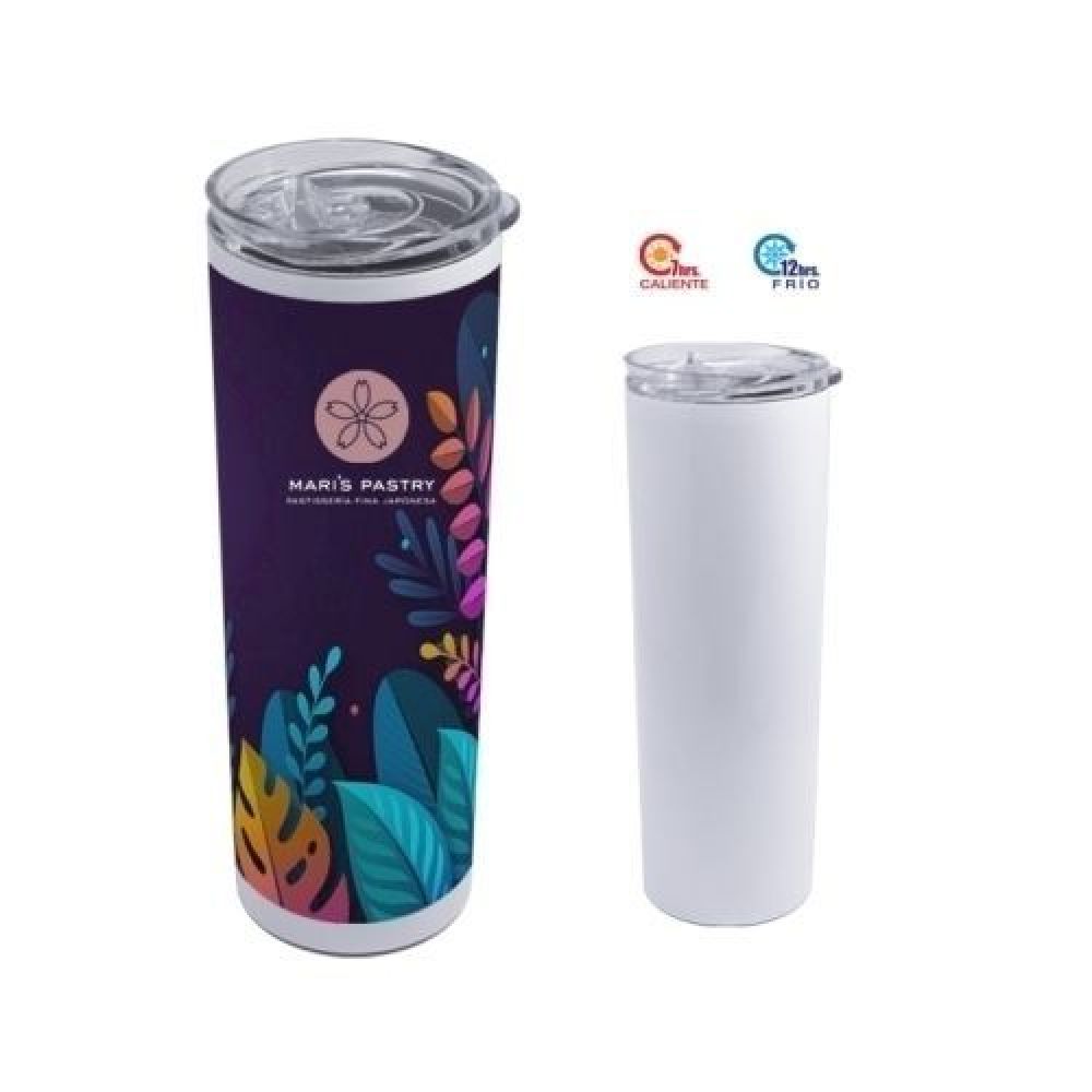 TERMO DOBLE PARED ACERO INOX. DE SUBLIMACIÓN 600 ML. WILLY    Termo para sublimar con doble pared de acero inoxidable insulado al alto vacío, mantiene las bebidas calientes por 7 hrs. y frías por 12 hrs. Cuenta con tapa a presión con seguro deslizable y popote de plástico. CAP. 600 ml. (20 OZ). Presentación: caja individual. imagen