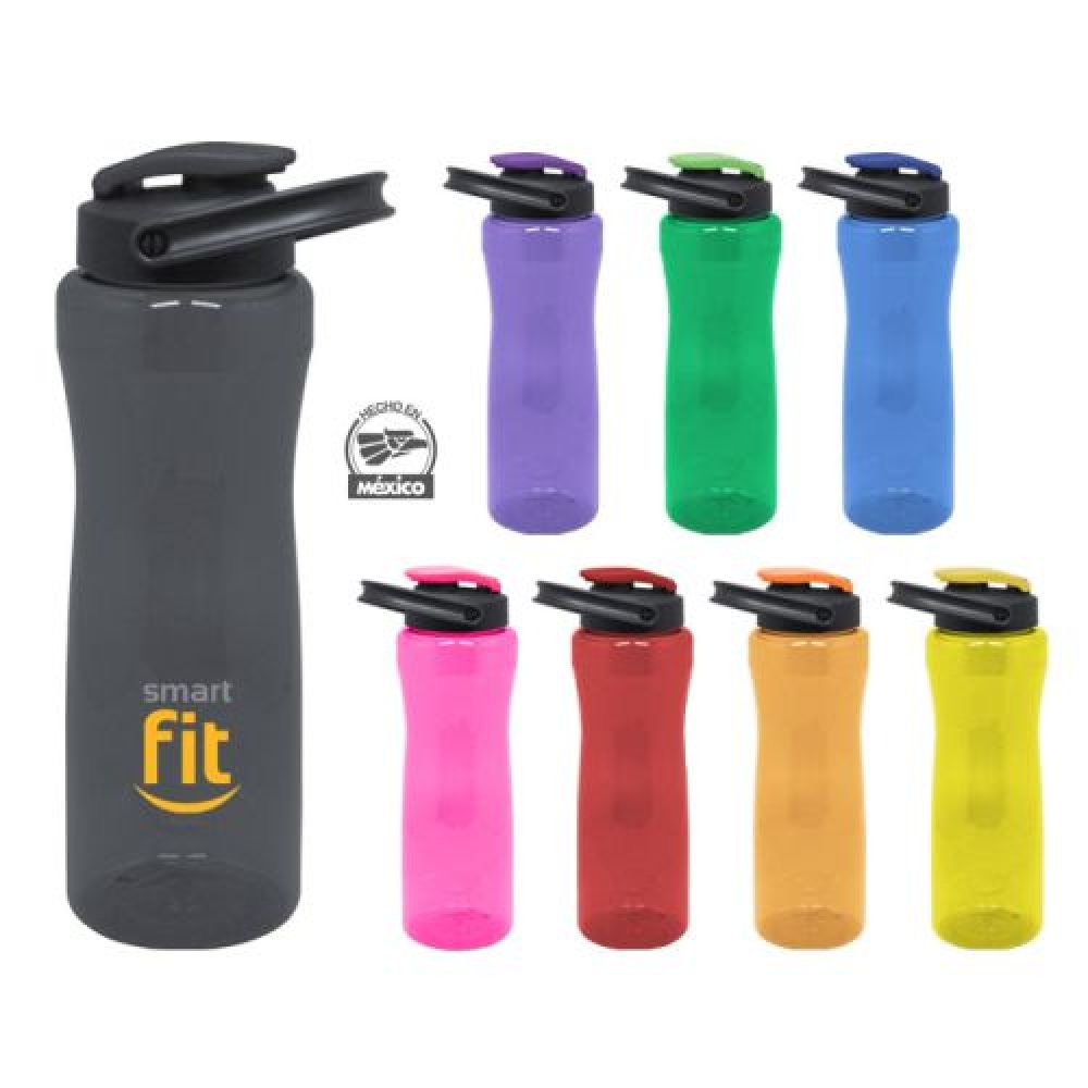CILINDRO DE PLÁSTICO ERIK   Cilindro de plástico PET con tapa de rosca con boquilla y asa para sujetar fácilmente. CAP. 900 ml. *BPA FREE. imagen