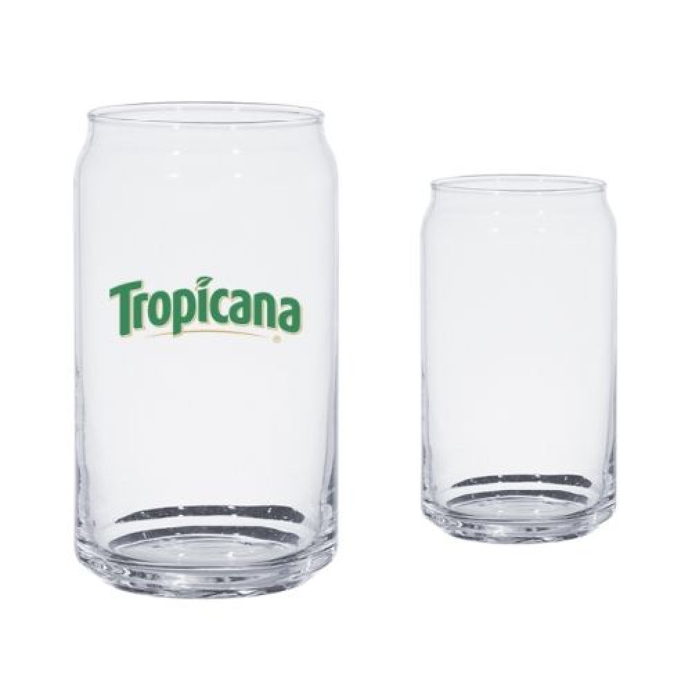 VASO DE VIDRIO CANCAN   Vaso de vidrio con forma de lata. CAP. 470 ml. imagen
