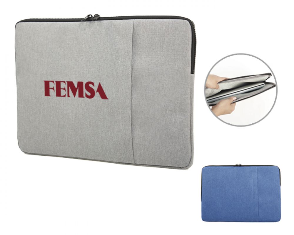 PORTALAPTOP DE POLIESTER 300D OFFICE   Porta laptop de poliéster con compartimento frontal para guardar accesorios e interior afelpado. Para laptops de 16 pulgadas. imagen