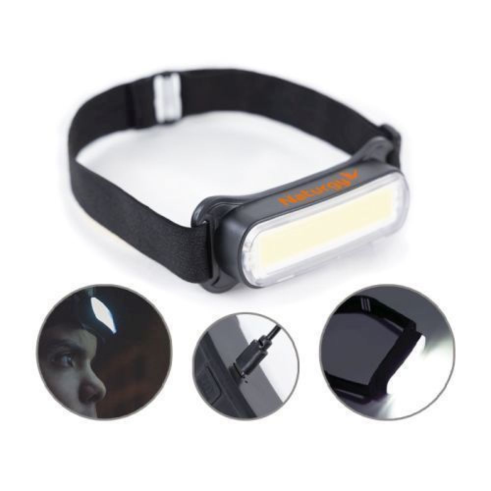 LÁMPARA FRONTAL LED DE PLÁSTICO RECARGABLE RÁPEL   Lámpara frontal de luz LED blanca recargable de (10W) resistente a la lluvia, con botón de encendido y apagado, 2 modalidades de luz blanca y 2 modalidades de luz roja de emergencia para mayor visibilidad nocturna y cinta de resorte con broche para ajustar. Batería recargable con entrada tipo C (Incluye cable de carga) con un tiempo de carga de 2.5 hrs y una duración de la batería de 2 hrs. Presentación: Caja de regalo a color. imagen