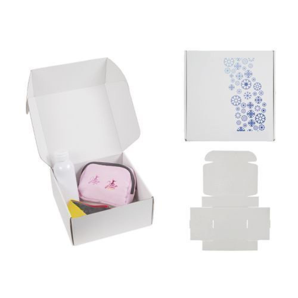 CAJA DE REGALO 26.5 x 26.5 x 12 CM    Caja de cartón blanco mate, ideal para regalos y kits promocionales. Se entrega desarmada. Venta en múltiplos de 10. imagen