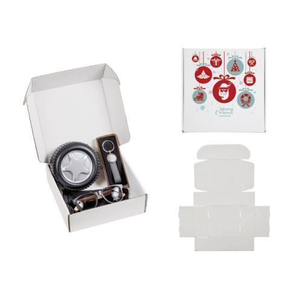 CAJA DE REGALO 20 x 20 x 6.5 CM     Caja de cartón blanco mate, ideal para regalos y kits promocionales. Se entrega desarmada. Venta en múltiplos de 10. imagen