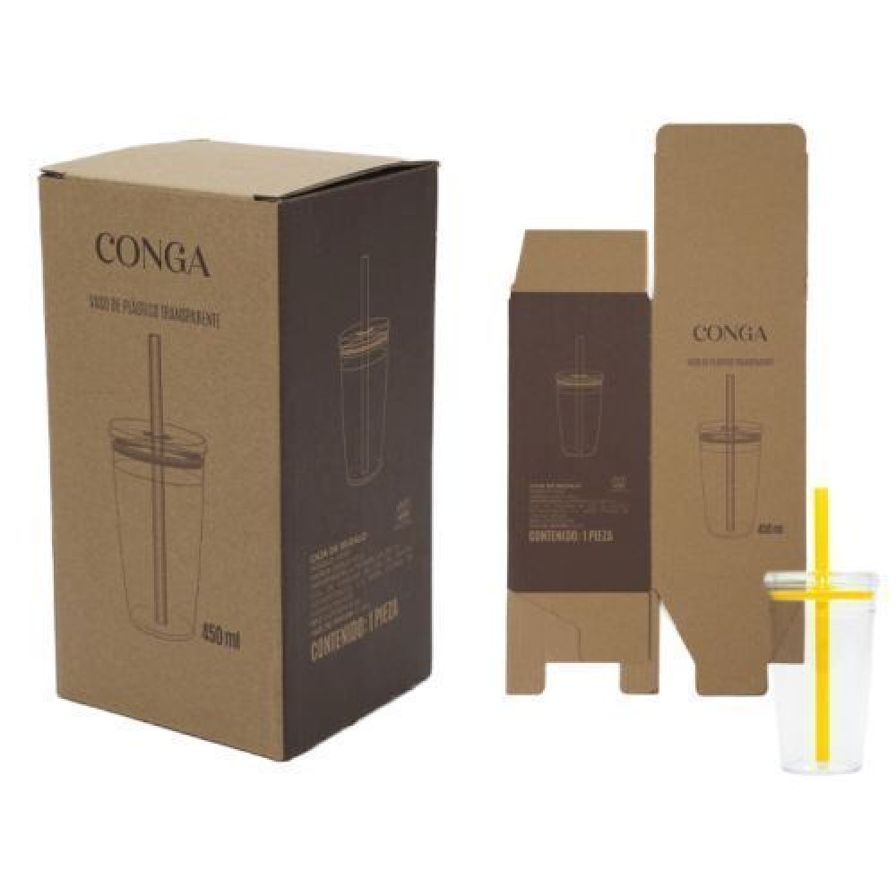 Caja de regalo de cartón con diseño, para el vaso CONGA A3172. Venta opcional, se entrega desarmada y se vende por separado imagen