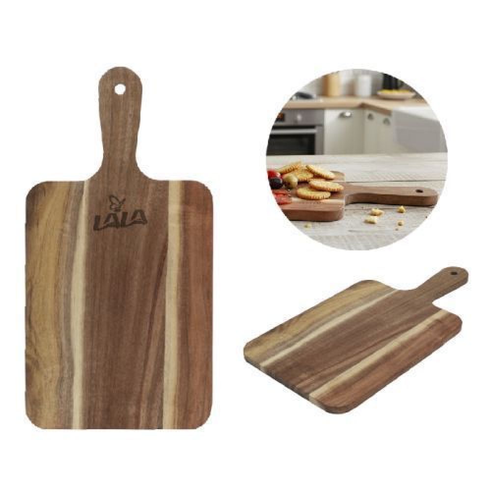 Tabla de madera de acacia ideal para picar, para set de quesos y carnes frías. Presentación: Caja individual imagen