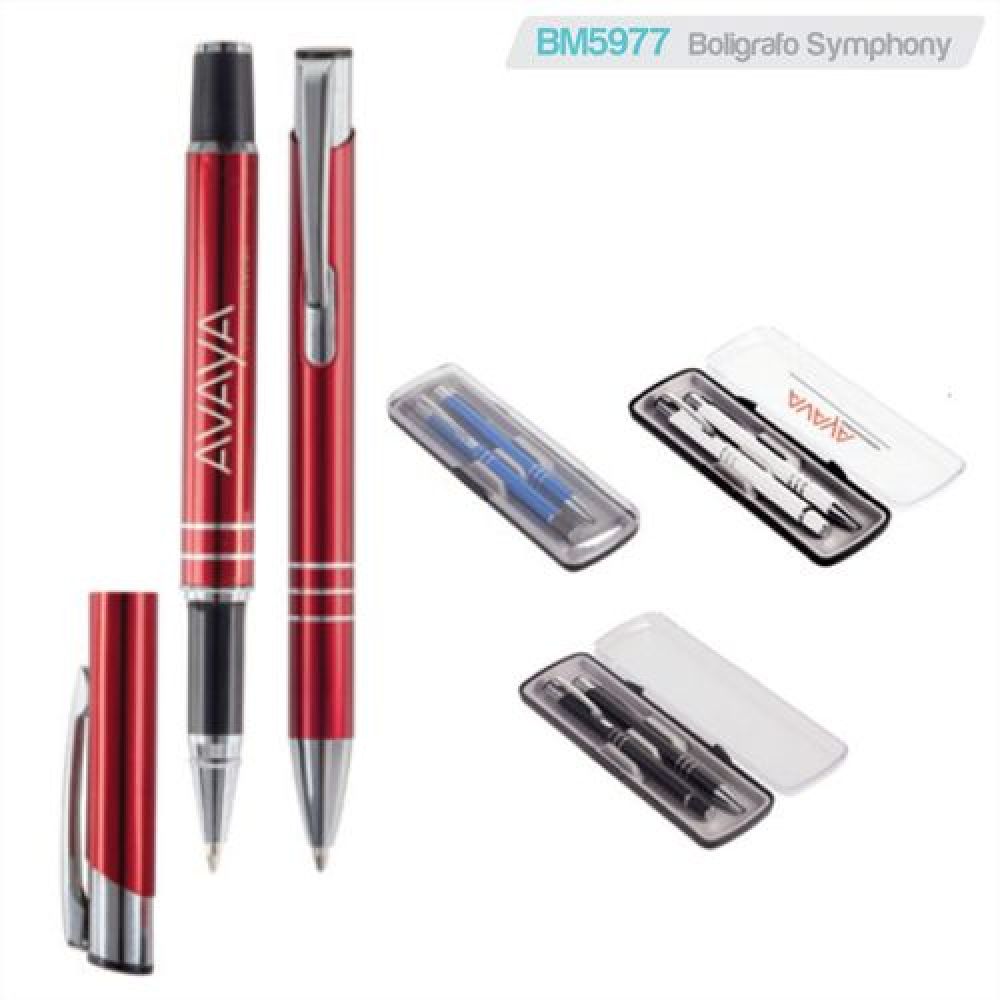 ESTUCHE PLASTICO CON BOLIGRAFOS METALICOS SYMPHONY BM5977 imagen