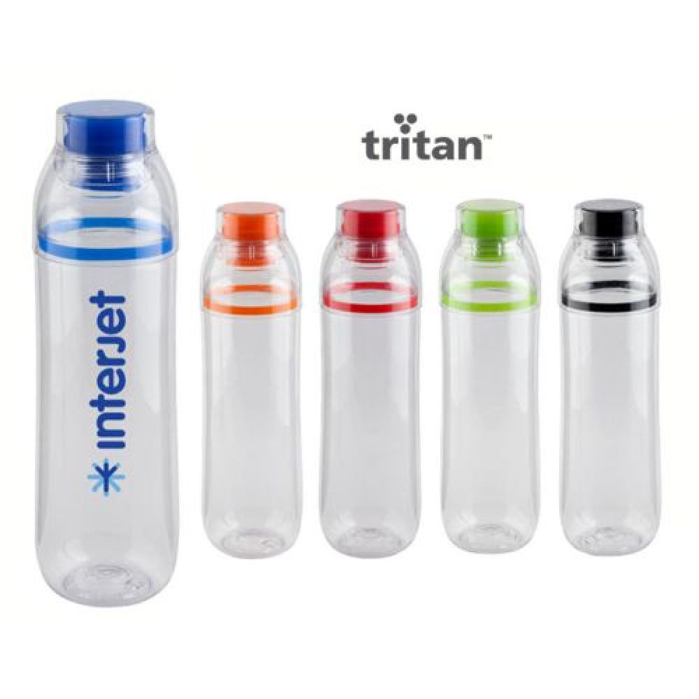 CILINDRO DEPORTIVO DE TRITAN HOOKAH    Cilindro transparente de Tritan, con anillo de color y válvula de silicón, la tapa puede utilizarse como vaso. CAP. 700 ml. *BPA FREE. imagen