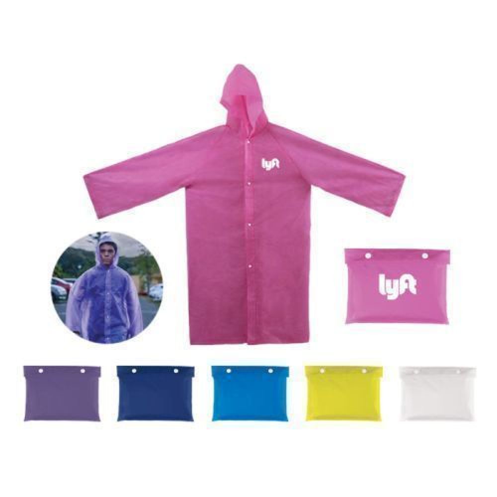 IMPERMEABLE PERSONAL TORINO  Impermeable con botónes. Incluye funda portátil del mismo material con broche de botón. La impresión requiere tinta especial. imagen