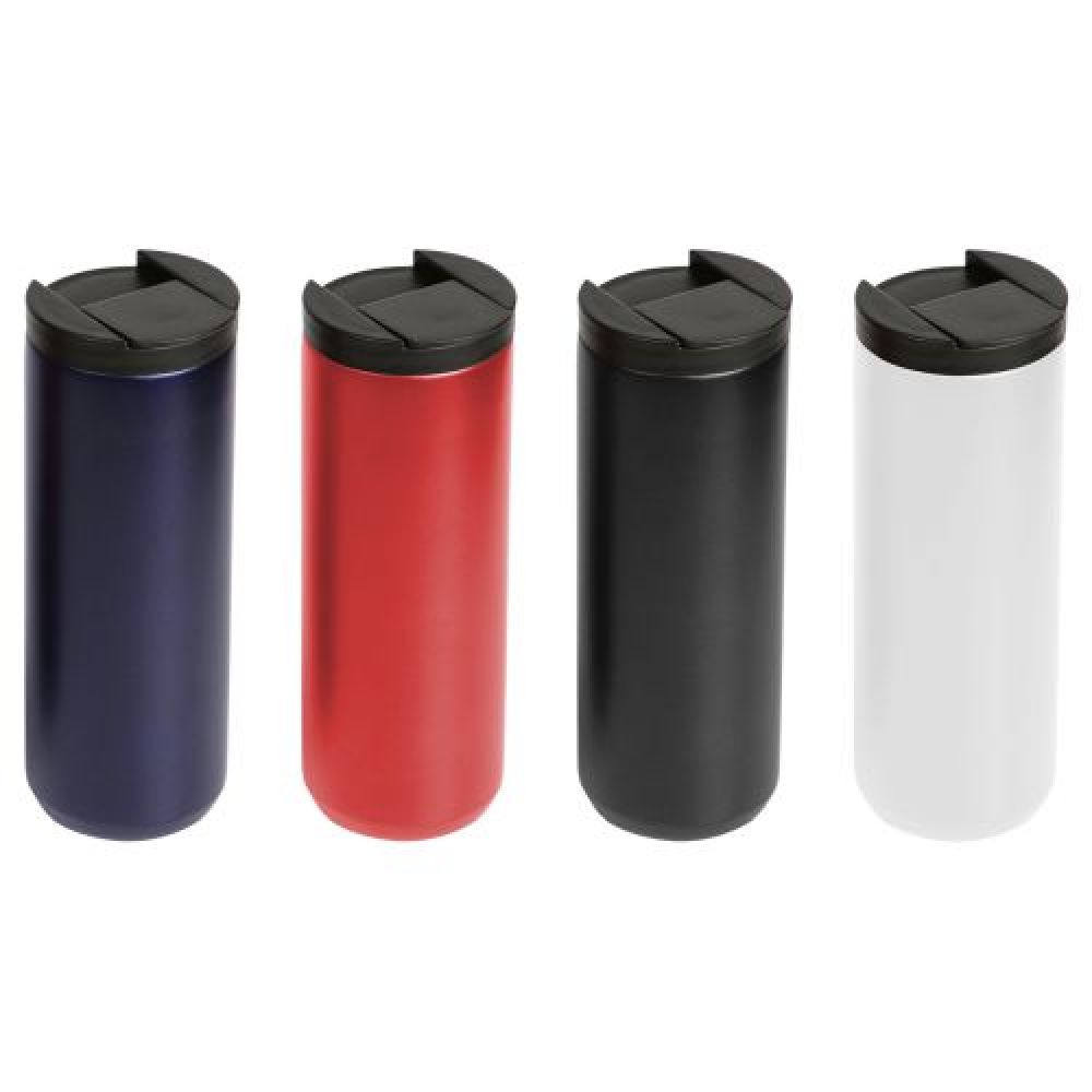 TERMO DOBLE PARED DE ACERO INOXIDABLE CON TAPA PLASTICA. CAPACIDAD 500ML imagen