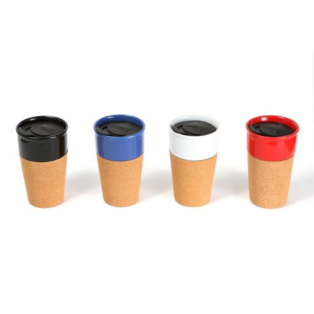 VASO FABRICADO EN CERAMICA Y CORCHO, CAPACIDAD DE 400ML imagen