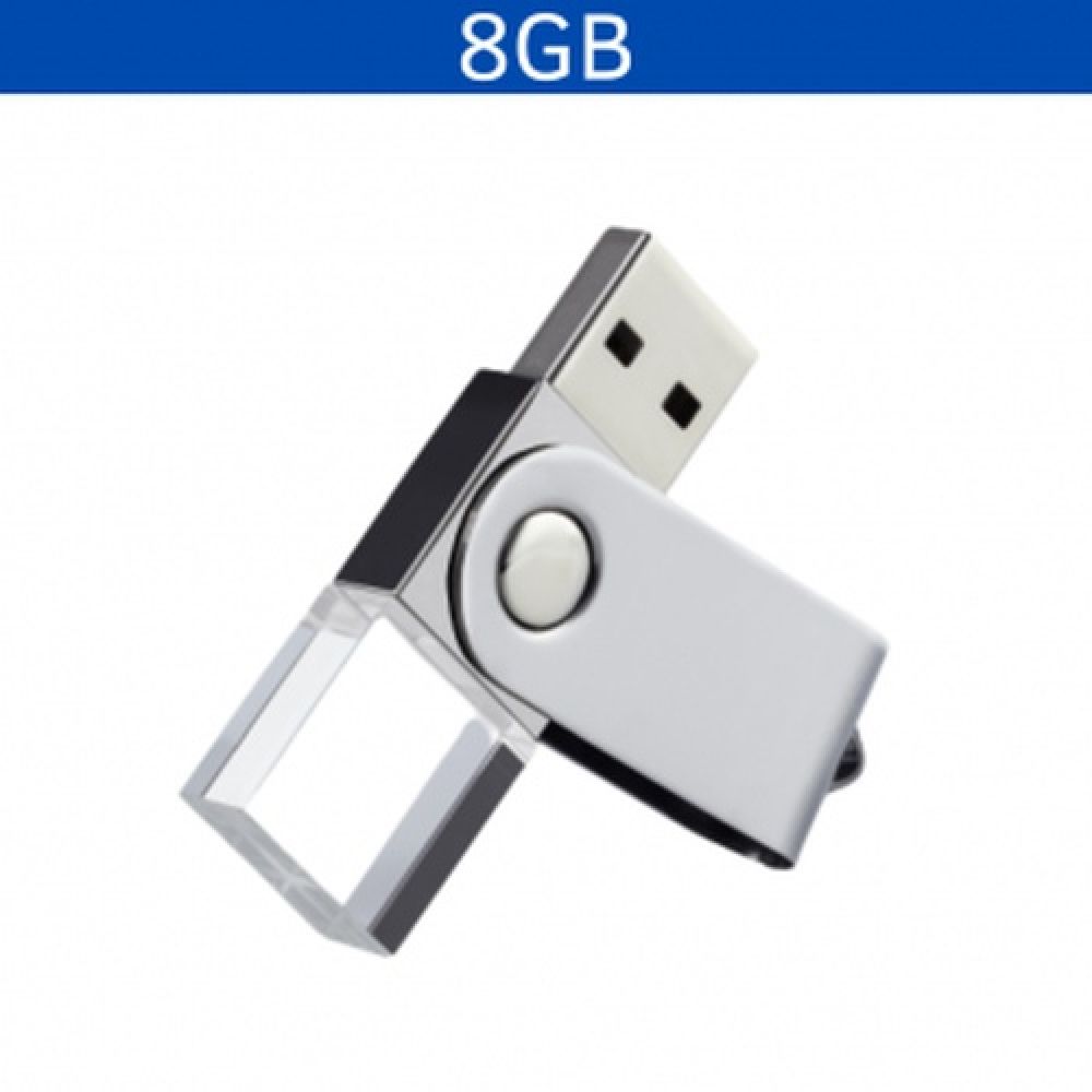 USB GIRATORIA CRISTAL DE 8GB, LED COLOR ROJO imagen