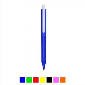 Bolígrafo plástico translúcido con clip blanco. Tinta azul Mod.Vichey