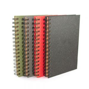 Cuaderno ecológico con pasta dura de fibra vegetal y encuadernación de espiral; con 80 hojas de papel reciclado, Mod. Glasgow