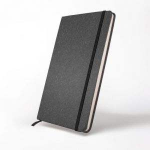 Libreta ecológica con cubierta dura de cartón, Banda elástica y separador; con 80 hojas rayadas, Mod. Viena