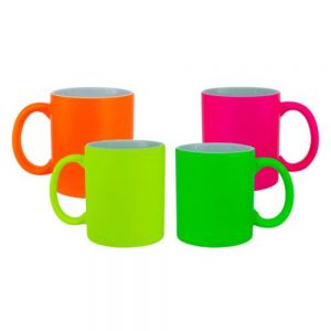 TAZA CONICA 12OZ INTERIO Y ASA COLORES VERDE