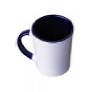 TAZA CONICA 12OZ INTERIO Y ASA COLORES AZUL COBALTO
