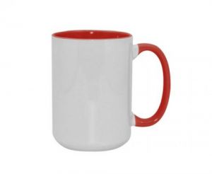 TAZA BICOLOR 15OZ ROJO