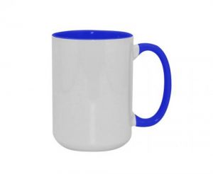 TAZA BICOLOR 15OZ AZUL COBALTO