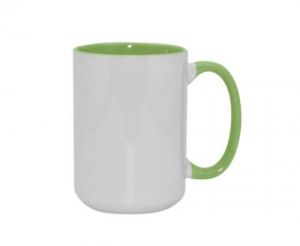 TAZA BICOLOR 15OZ VERDE CLARO