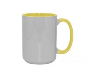 TAZA BICOLOR 15OZ AMARILLO