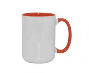 TAZA BICOLOR 15OZ NARANJA