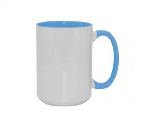 TAZA BICOLOR 15OZ AZUL CIELO